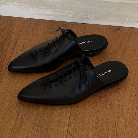 NWT Ann Demeulemeester Black River Lace-Up Mules SZ 37.5 - Picture 4 of 8